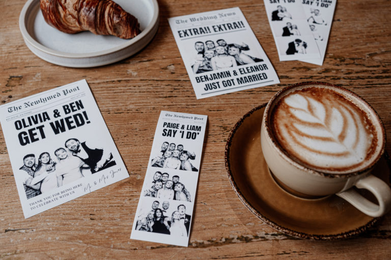 The Wedding Newspaper Trend — Now Available as a Photo Booth Print
